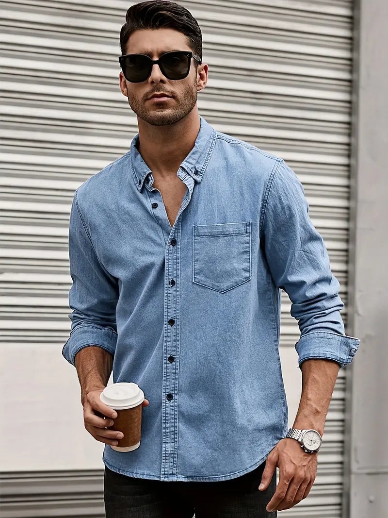 Lou® | Denim Long Sleeve Shirt For Men