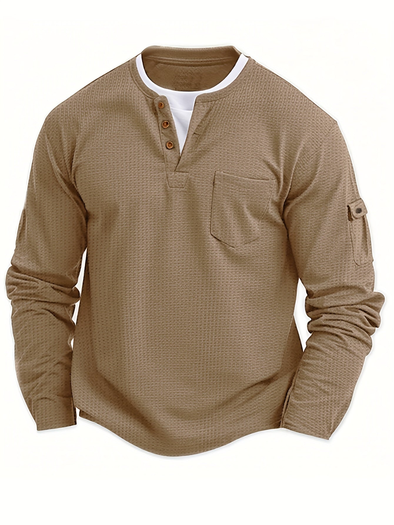 Isiah | Long-sleeved polo shirt with buttons and pocket