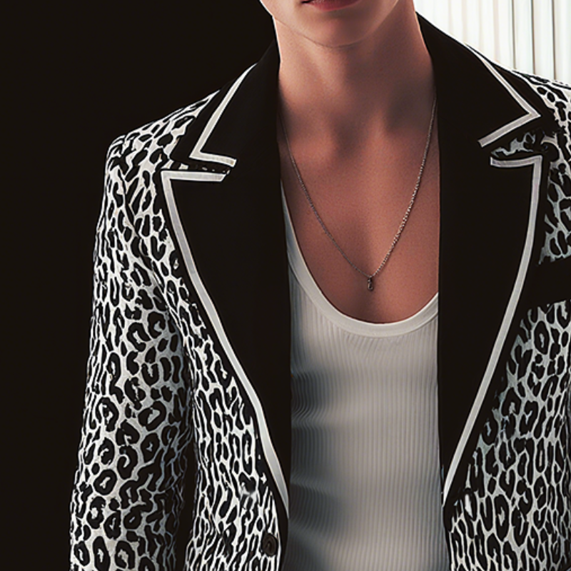 Larry | Men'S Vintage Leopard Print Single Breasted Blazer