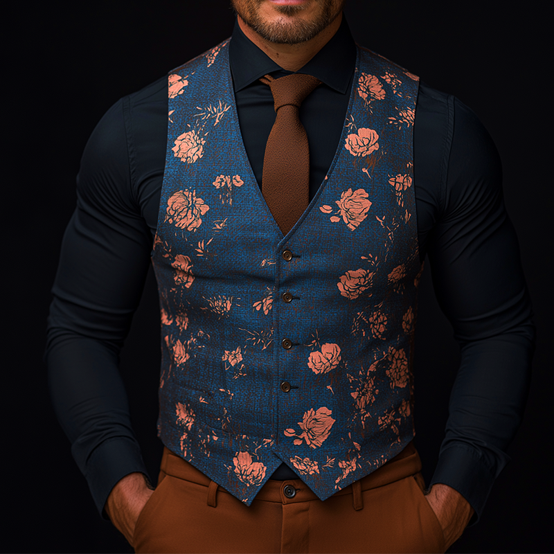 Brandon | Men'S Retro Casual Printed Suit Vest