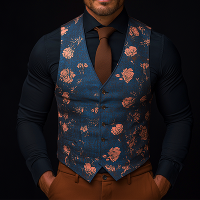 Brandon | Men'S Retro Casual Printed Suit Vest