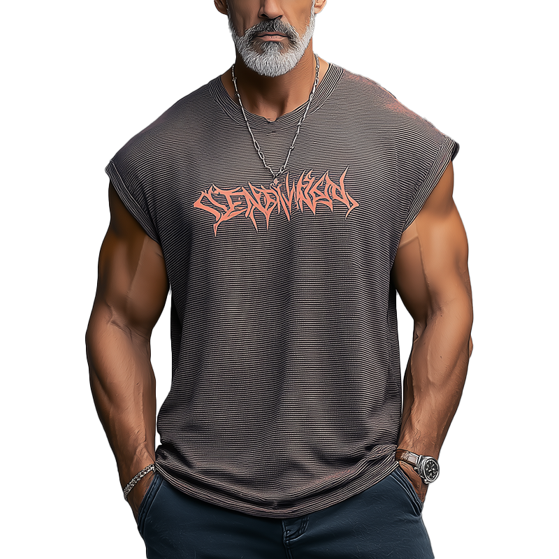 Victor | Men'S Summer Fashion Printed Polyester Blended Sleeveless Tank Top