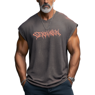 Victor | Men'S Summer Fashion Printed Polyester Blended Sleeveless Tank Top