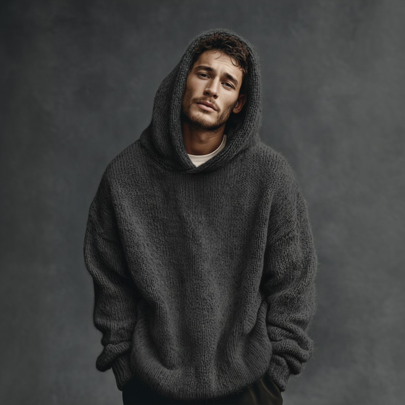 Men's Classic Casal Hooded Loose Sweater