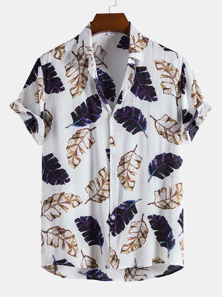 Amancio® | Leaves Print Shirt