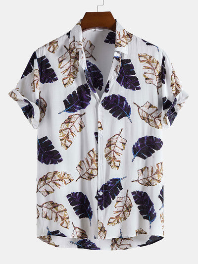 Amancio® | Leaves Print Shirt