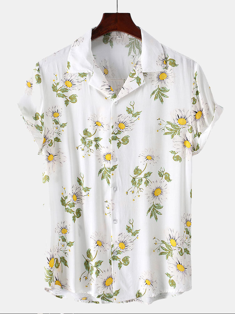 Arquipo® | Sunflower Print Revere Shirt
