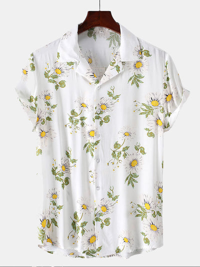 Arquipo® | Sunflower Print Revere Shirt