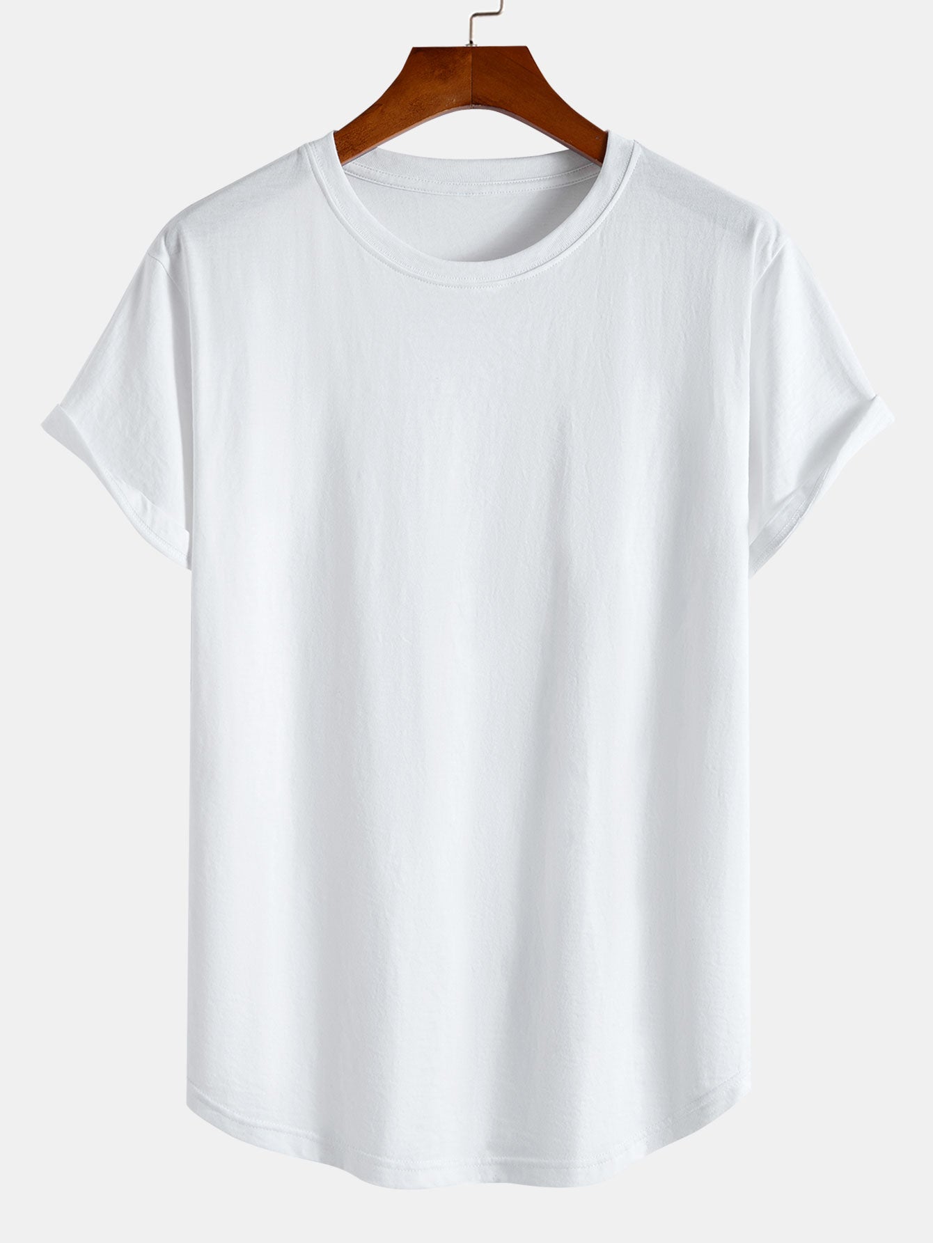 Nick® | Basic Cotton Arc Hem T-Shirt