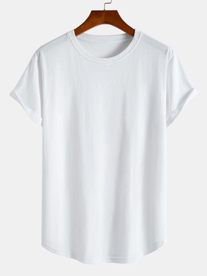 Aquiles® | 3 Pieces Basic Cotton Arc Hem T-Shirts