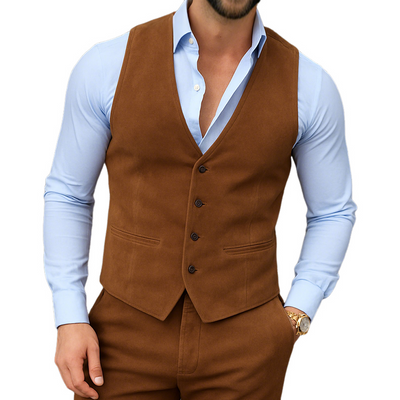 Thomas | Men'S Vintage Casual Solid Suede Vest
