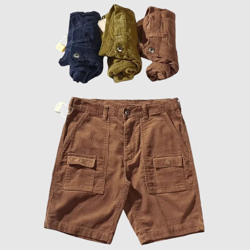 Antuan® | Davide Costa Corduroy Cargo Shorts