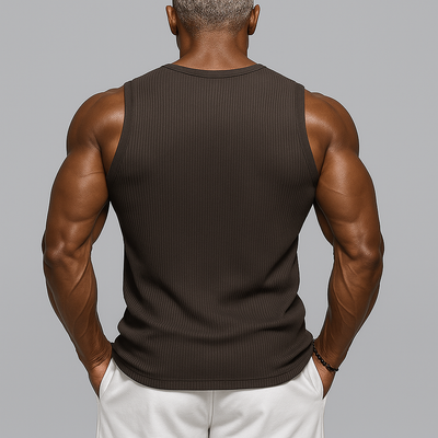 Raul | Men'S Summer Fashion Striped Textured Cotton Blend Sleeveless Tank Top