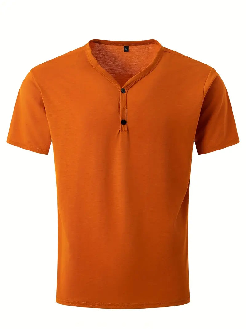 Ellis® | Solid, Casual V-Neck T-Shirt For Men