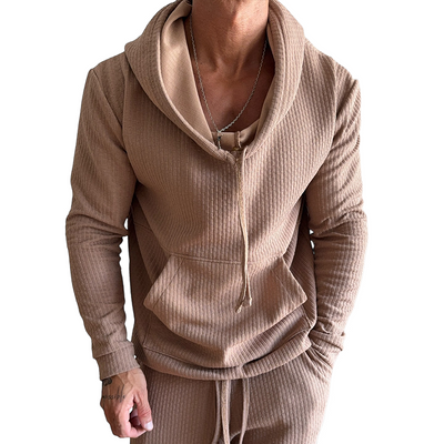 Jacob | Men'S Retro Casual Solid Color Drawstring Hoodie