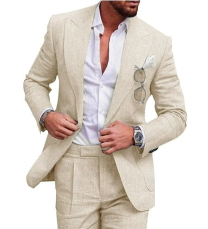 Santiago® | Men's suit of linen with two buttons