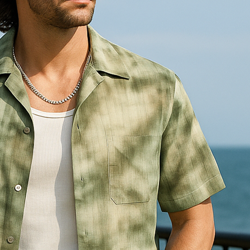 Jed | Men'S Summer Fashion Polyester Blended Printed Short Sleeve Shirt