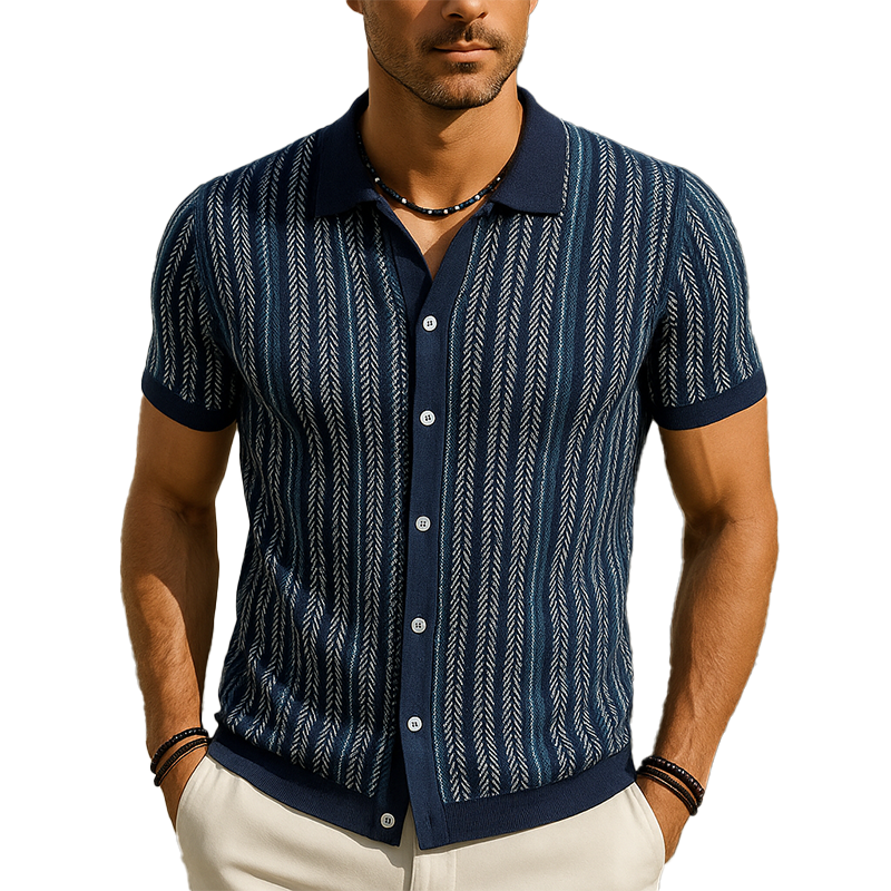 Tom | Men'S Summer Fashion Knitted Short Sleeve Shirt