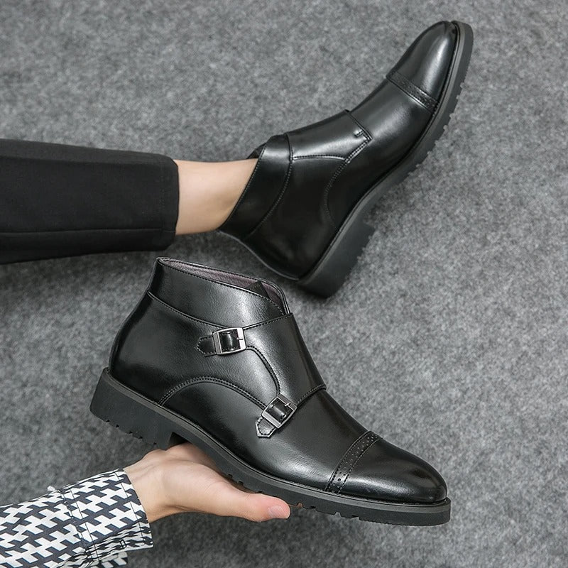 Eduardo® | Leather Boots With Double Monk Belt