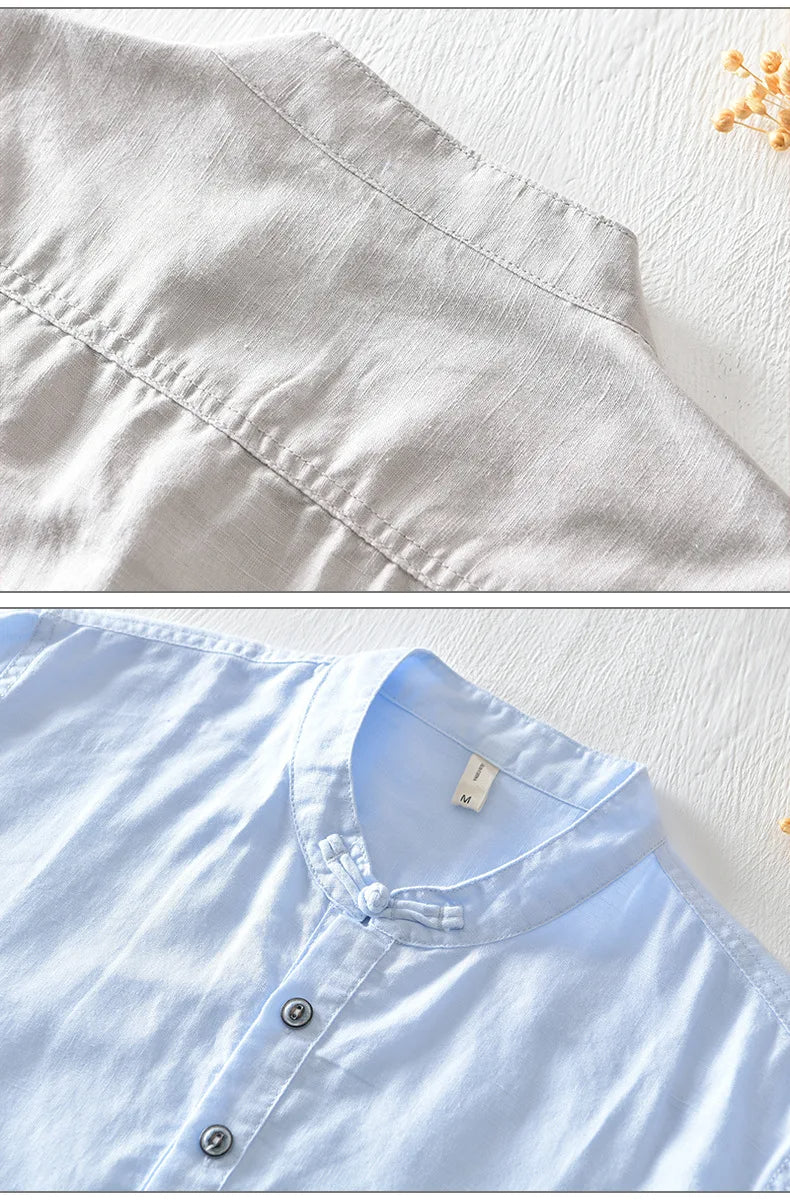 Noah | Short Sleeved Cotton Linen Shirt