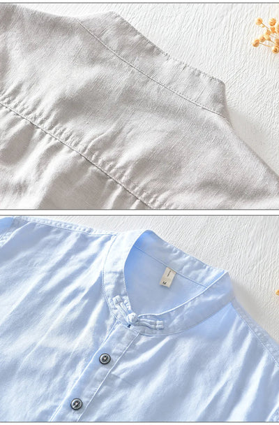 Noah | Short Sleeved Cotton Linen Shirt