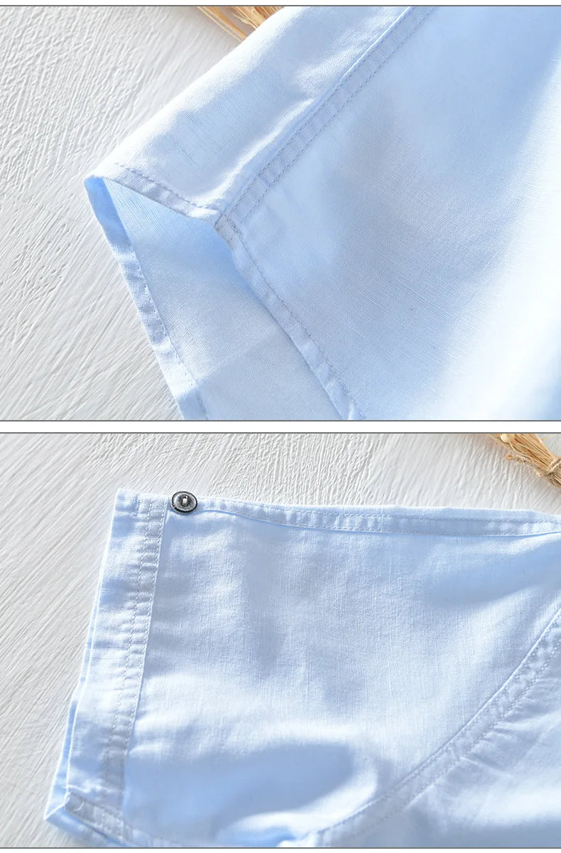 Noah | Short Sleeved Cotton Linen Shirt