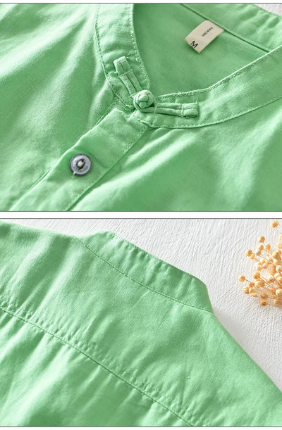 Noah | Short Sleeved Cotton Linen Shirt