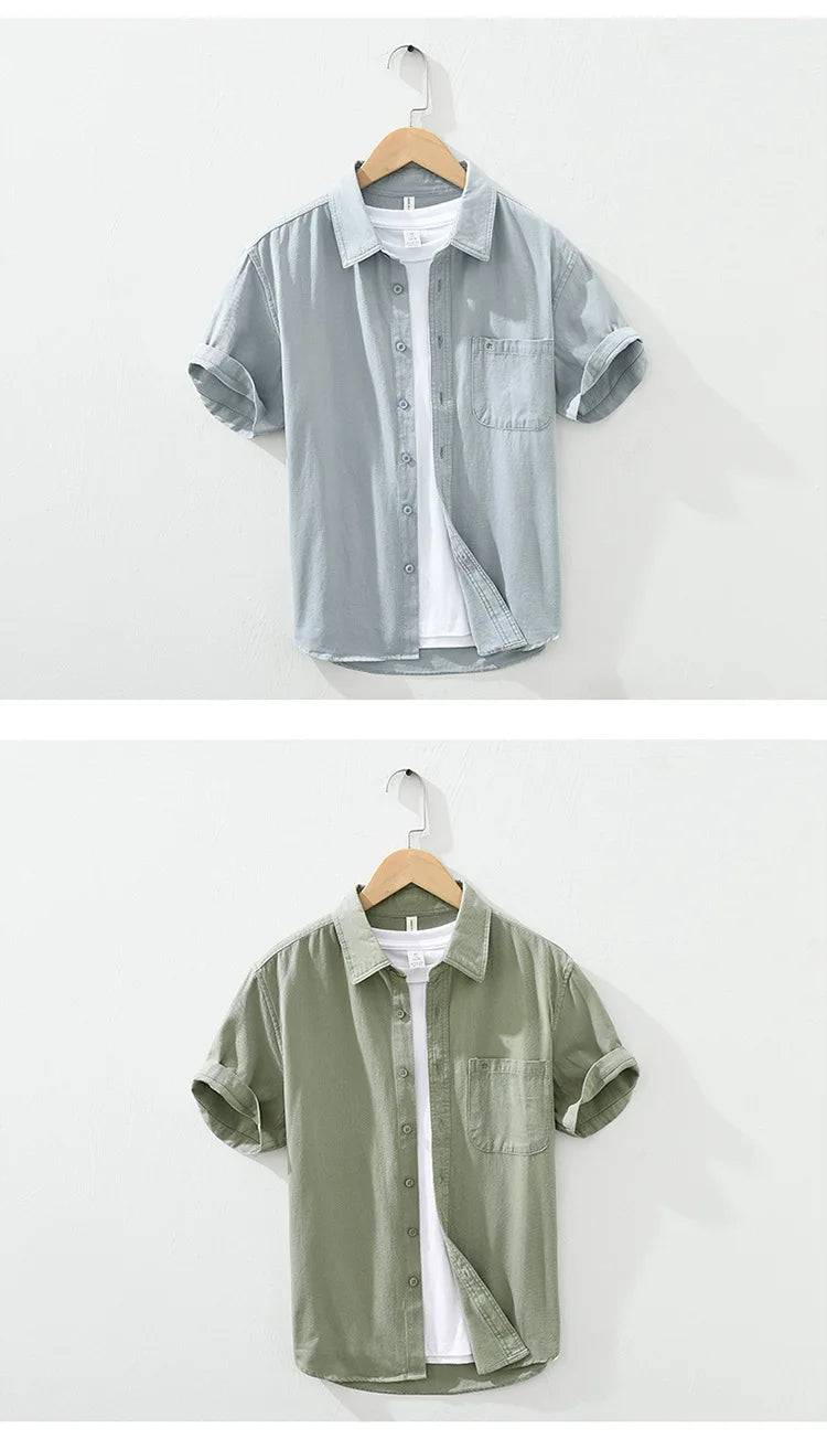 Michael | Short Sleeved Cotton Shirt