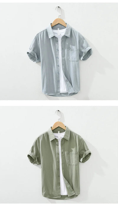 Michael | Short Sleeved Cotton Shirt
