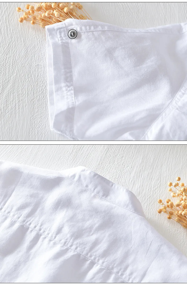 Noah | Short Sleeved Cotton Linen Shirt