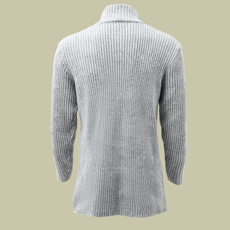 Len | Modern knitted cardigan with stand-up collar and striped pattern