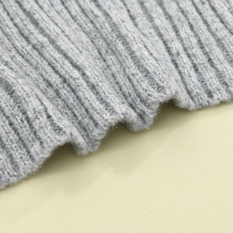 Len | Modern knitted cardigan with stand-up collar and striped pattern