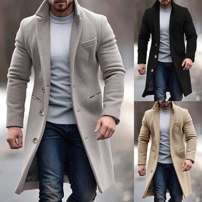 Pablo® | Warm long, single-breasted coat