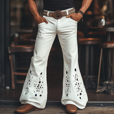 Omar | Men'S Western Cowboy Style Ripped Flared Pants