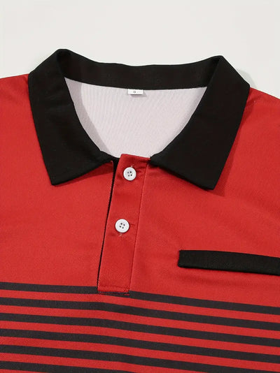 Dale® | Striped Casual Color Block Short Sleeve Shirt