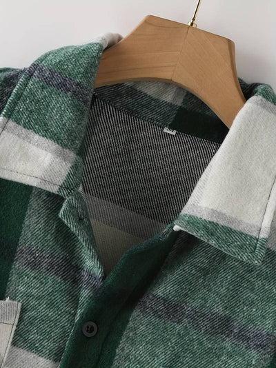 Lucy® | Long Sleeve Button-Down Shirt With Check Pattern For Men