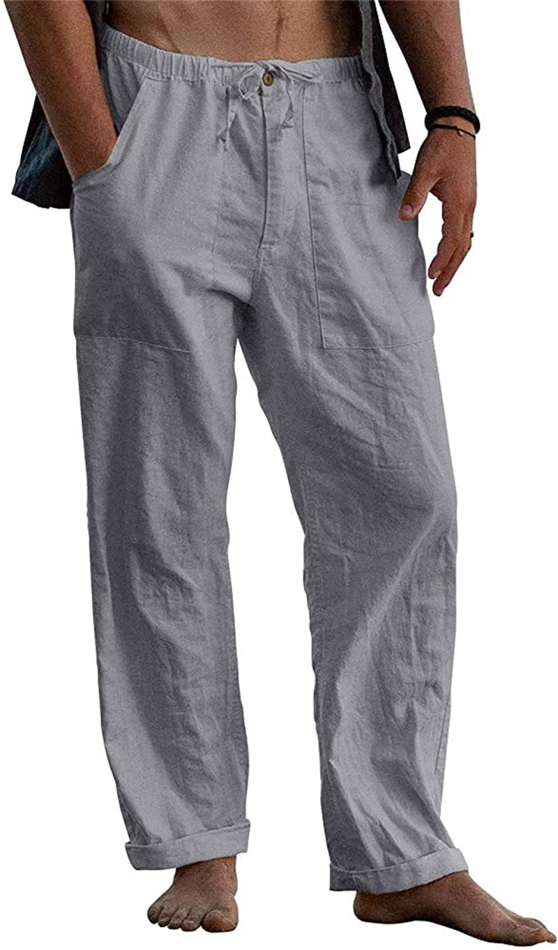 Hugo® | Straight Trousers Made Of Loose Cotton-Linen