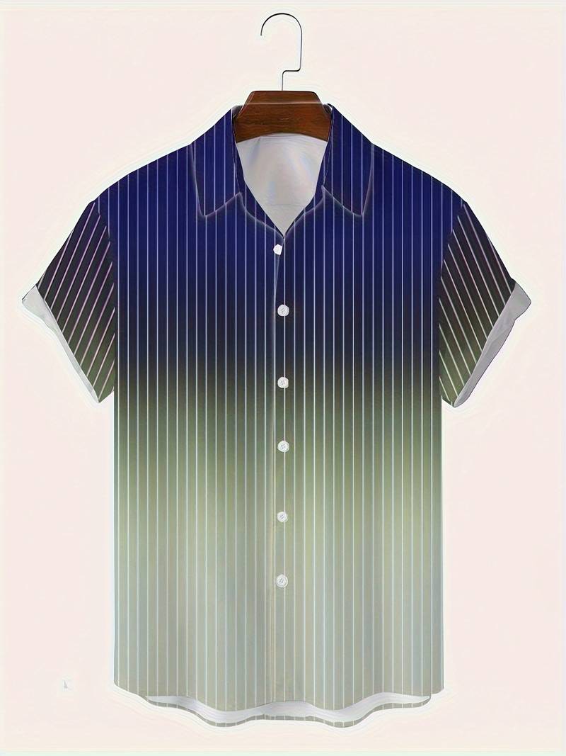 Lucrecia® | Short-Sleeved Gradient Button-Down Shirt For Men