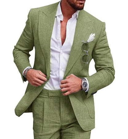 Santiago® | Men's suit of linen with two buttons