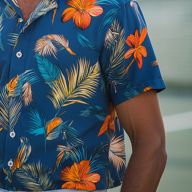 Israel | Men'S Summer Fashion Polyester Blended Printed Short Sleeve Shirt