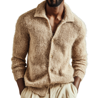 Men's Retro Casalnitted Lapel Sweater Cardigan
