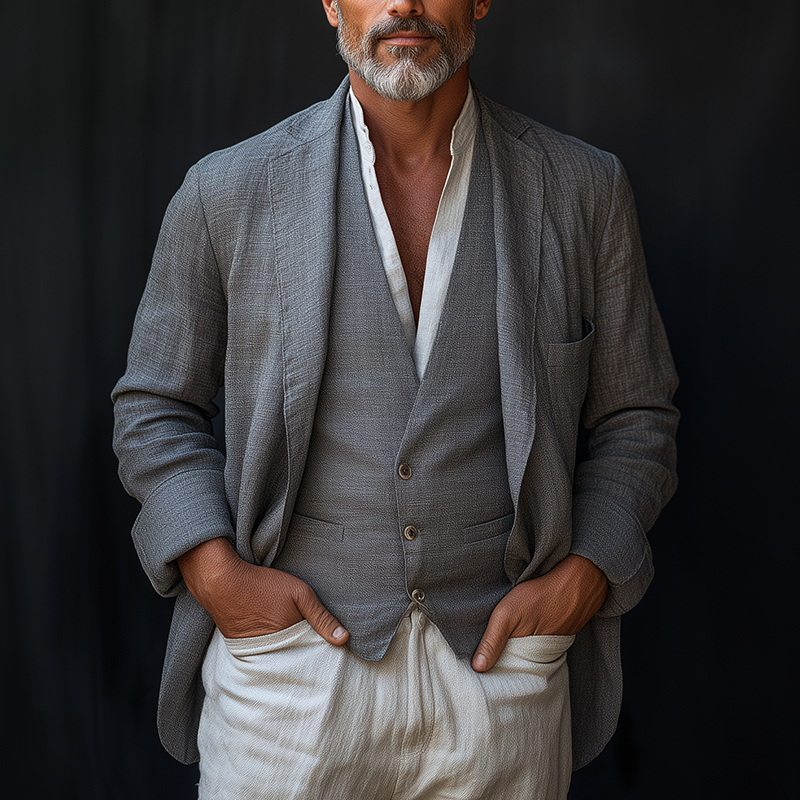 Julius | Men'S Summer Fashion Light Linen Suit Jacket