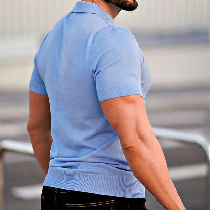 Greg | Men'S Solid Color Summer Knitted Short-Sleeved Polo Shirt