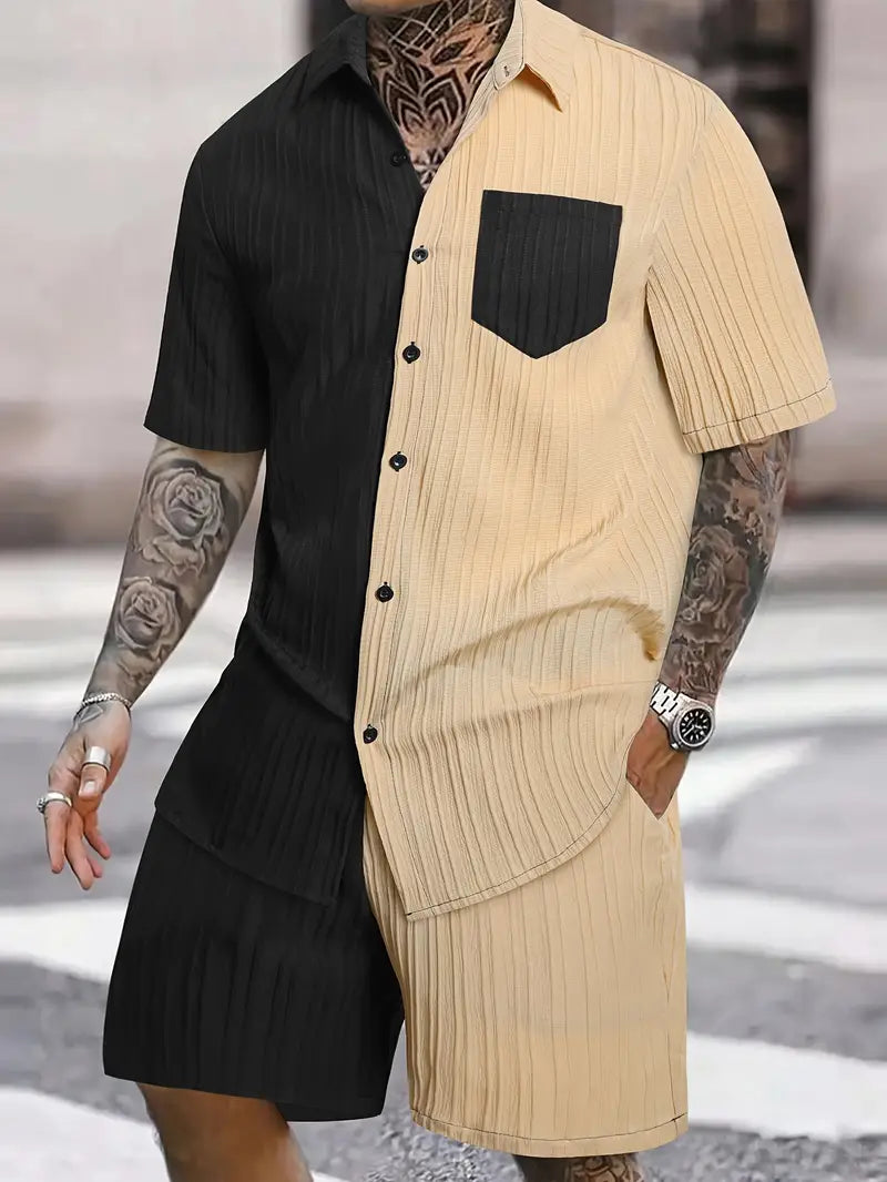 Elizabeth® | Color Block Summer Outfit Set For Men