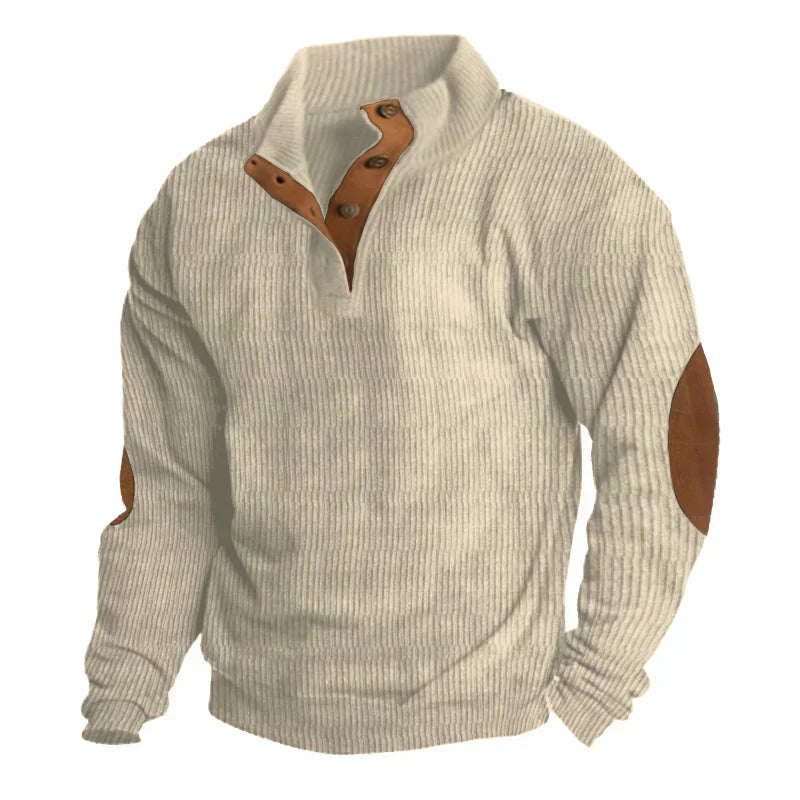 Jaden® | Men's ribbed sweater with button closure