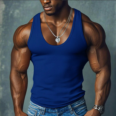 Bruce | Men'S Solid Color Slim Fit Round Neck Sports Tank Top