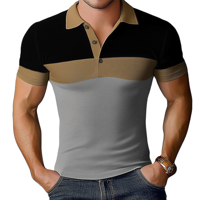 Rafael | Men'S Summer Business Colorblock Polo Collar Slim Fit T-Shirt