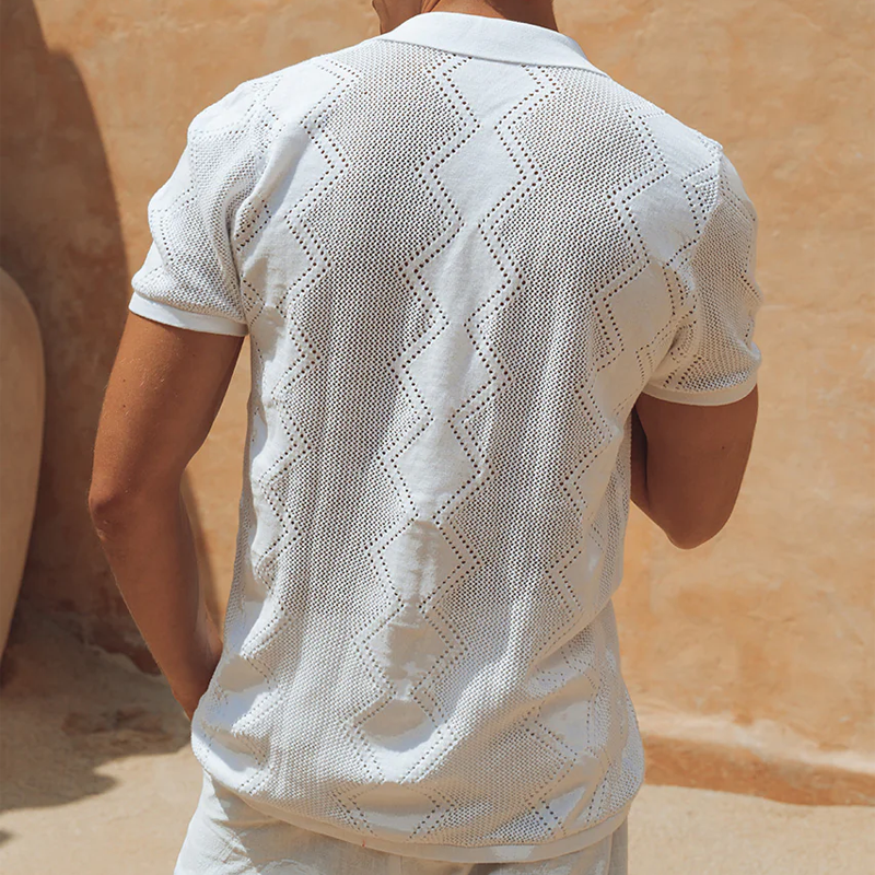 Wyatt | Men'S Spring And Summer Fashion Casual Hollow Knitted Slim Short-Sleeved Shirt