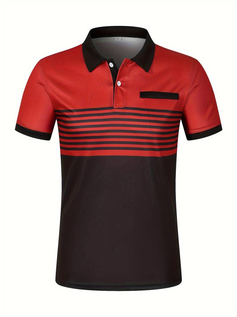 Lucie® | Casual Short Sleeve Stripe Polo Shirt For Men