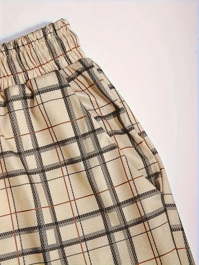 Yago® | Men'S Checked Pattern Outfit Set For Summer Vacation